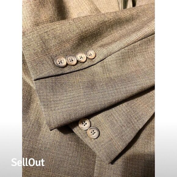 Hart Schaffner & Marx Men's Brown Wool Blend Blazer Size 46 Formal - Picture 9 of 11